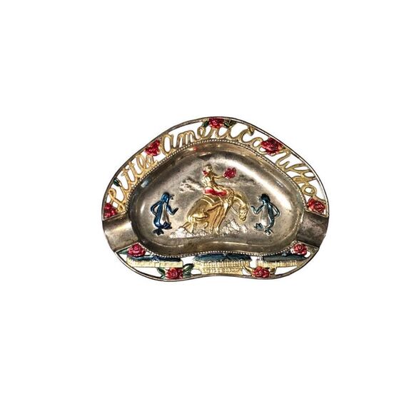 Vintage Little America Wyoming Tin Plate Embossed Ashtray Catch All Americana Ki - Picture 6 of 16